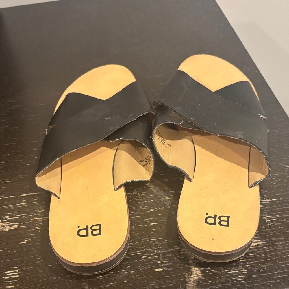 BP Black and Tan Women's Sandals